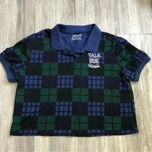 Yale Plaid Cropped Polo from forever 21 size M‎